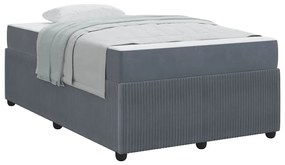 Ágykeret matraccal matracmal Sötétszürke 120 x 190 cm Bársony