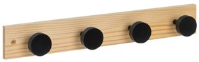 Fekete-natúr színű borovi fenyő fali fogas 40 cm Anillos – Casa Selección