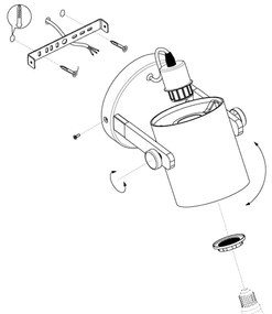 Eglo 43427 - Fali lámpa HORNWOOD 1 1xE27/28W/230V