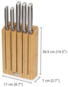 Rozsdamentes acél kés készlet tartóval 5 db-os Elevate Bamboo – Joseph Joseph