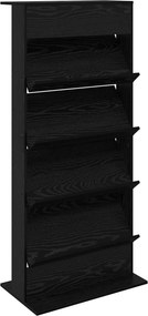 vidaXL Magazin állvány polcokkal Fekete tölgy 70 x 41 x 156 cm Faanyag