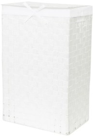 Laundry Basket Linen fehér, fedeles szennyeskosár, magasság 60 cm - Compactor