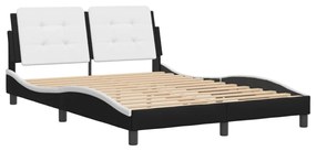 fekete és fehér műbőr ágykeret matrac nélkül Zadar 120 x 200 cm
