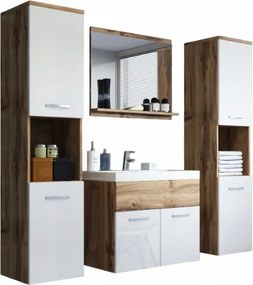 Milano XL fürdőszobabútor szett, szekrény, tükör, mosdó