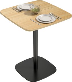 HOMCOM étkezőasztal — modern 2 személyes 60×60 cm négyzetes asztal acélvázzal, natúr | Aosom