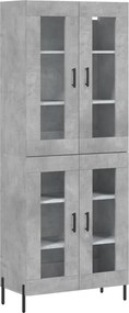 vidaXL betonszürke szerelt fa magasszekrény 69,5 x 34 x 180 cm