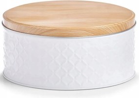 Ételtároló Doboz Fém Fehér Kerek Élelmiszer Tároló