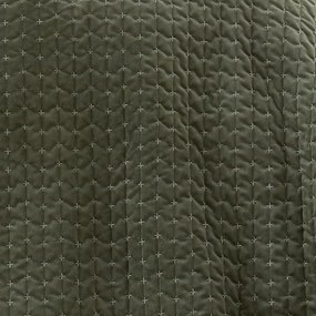 Zöld bársony steppelt ágytakaró 240x260 cm Attica Velvet Embroidered – Bianca