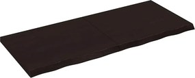 vidaXL sötétbarna kezelt tömör tölgyfa fali polc 120 x 50 x (2-4) cm
