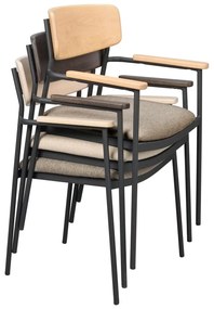 Bézs-natúr színű étkezőszék szett 2 db-os Maymont – Rowico