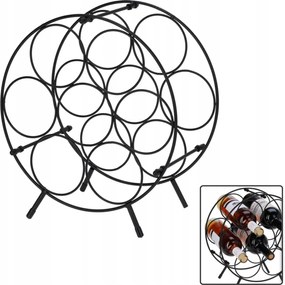 Borállvány 7 Palackhoz, 33,5 CM, Kamrába, Étkezőbe, Konyhába, Kerek