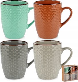 Kerámia Bögrék Teás Bögre Szett Ajándék Szett 4 Db-os