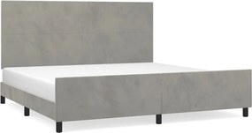 vidaXL világosszürke bársony ágykeret matrac nélkül 200 x 200 cm