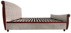 Franciaágy 180x200 cm Bretto (szürkésbarna taupe bársonyszövet). 1119489