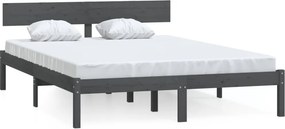 vidaXL szürke tömör fenyőfa ágykeret 200 x 200 cm
