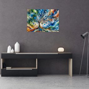 Kép – Színes energikus fa (70x50 cm)