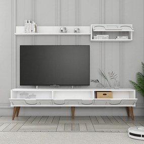 TV szekrény Lyon 2 - Fehér, Diós