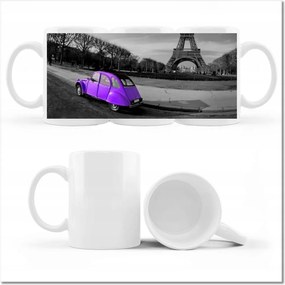 Fényképes bögre Lila autó Párizsban