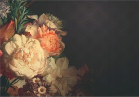 Fotótapéta Rózsa és bazsarózsa vintage virágok sötét háttérrel 254x184 +ragasztó