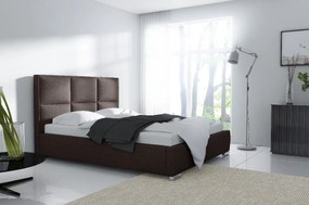 Venezia dizájnér ágy magasított fejtámlával és tárolóval, barna, 180 x 200