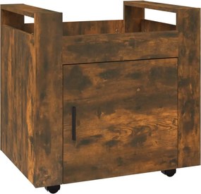 vidaXL füstös tölgy színű szerelt fa asztal-kocsi 60 x 45 x 60 cm