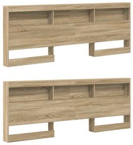 Tároló fejtámla polcokkal tárolóval sonoma tölgy 200 cm Faanyag