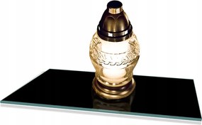 Üveg Mécsestartó Állvány Virágok Emlékműhöz 52x30 Fekete