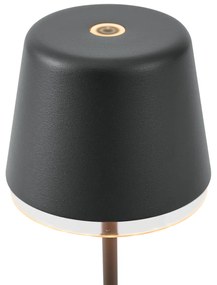 Asztali lámpa fekete LED-del, IP65, újratölthető töltőállomással - Treble