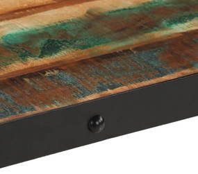 tömör újrahasznosított fa kerekes dohányzóasztal 100x55x26 cm