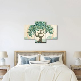 Kép – Elegáns mozaik fával (90x60 cm)