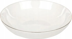 Ebédlő tányér kerámia mély fehér arany szegély 20cm 1db