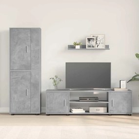 4 részes TV szekrény szett 4 pcs Beton szürke Faanyag