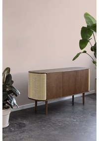 Barna-natúr színű alacsony komód tölgyfa dekorral 150x75 cm Treasures – UMAGE