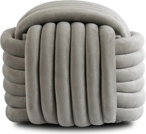 Fonott puff szürke színben, bársony kárpittal, MAGMA