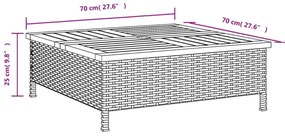 szürke polyrattan és akácfa napernyőtalp-burkolat 70x70x25 cm