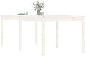 fehér tömör fenyőfa kerti asztal 203,5 x 100 x 76 cm