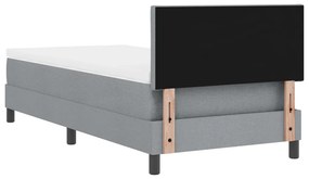 Boxspring ágy matraccal világosszürke 100x200 cm szövet