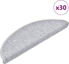 vidaXL 30 db világosszürke félkör alakú lépcsőszőnyeg 56 x 17 x 3 cm