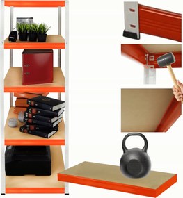 Helios fém tároló állvány 180x35x35cm 5Px175kg Tartós Pl