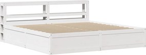 vidaXL fehér tömör fenyőfa ágykeret fejtámlával 200 x 200 cm