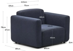 Sötétkék fotel Neom – Kave Home