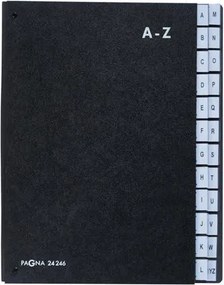 Rendszerező mappa, asztali, karton, A4, 24 rekeszes, A-Z, PAGNA Classic, fekete (PG2424604)