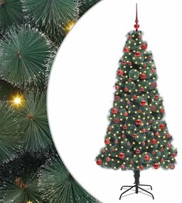 Műanyag Elővilágított Karácsonyfa Gömbös Szettel Zöld 180 cm