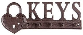 Öntöttvas fali kulcstartó 27x3x10cm, Keys