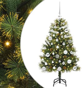 vidaXL Műanyag Hajtogatós Karácsonyfa Tojásokkal Zöld 150 cm