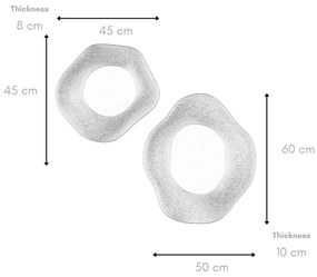 Dekoratív tükör Szett (2 db)Wabi Sabi Lune - Fekete