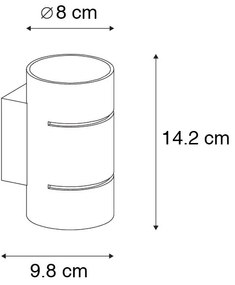 Modern fali lámpa fekete aranyszínű belsővel - Pia
