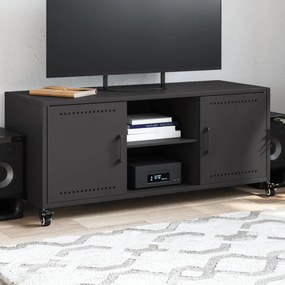 fekete acél TV-szekrény 100,5 x 39 x 43,5 cm