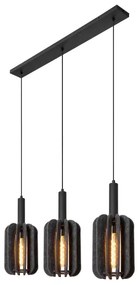 Lucide 45492/03/36 - Csillár zsinóron RAFAL 3xE27/40W/230V fekete/szürke