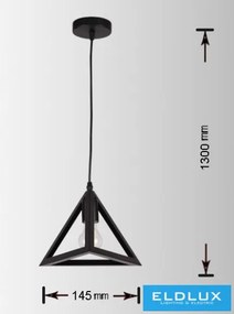 UNIVERSO Függeszték 1xE27 IP20 D145x1300mm fekete